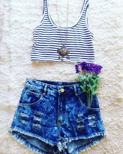 SHORT JEANS RDALY LAVAGEM ESCURA - CINTURA ALTA